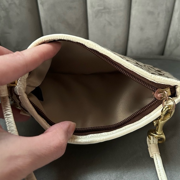 Coach Monogram Brown and Cream Wristlet - Picture 5 of 9